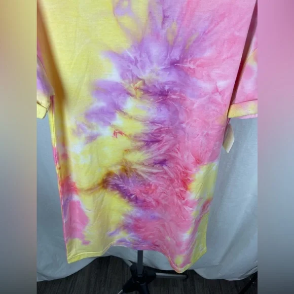 ELODIE TIE DYE CREW NECK T-SHIRT DRESS Size Small NWT - Picture 14 of 17